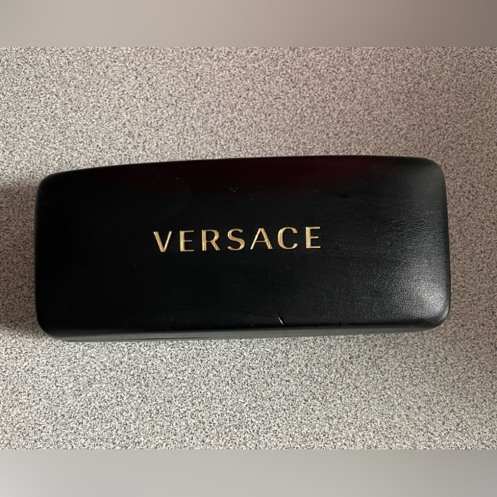 Versace Black Leather Sunglass/Eyeglass Case